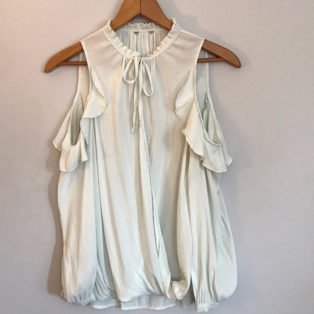 Silk cold shoulder blouse